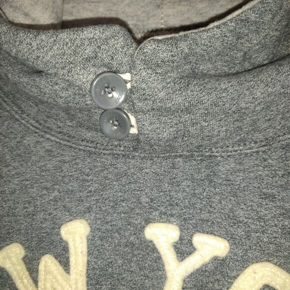 Vintage Y2K American Eagle Gray Hoodie Womens L Chain Embroidery NEW YORK - Picture 4 of 16